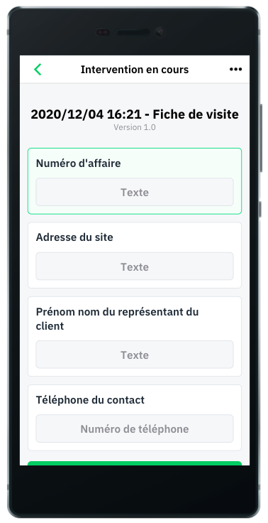Fiche de visite