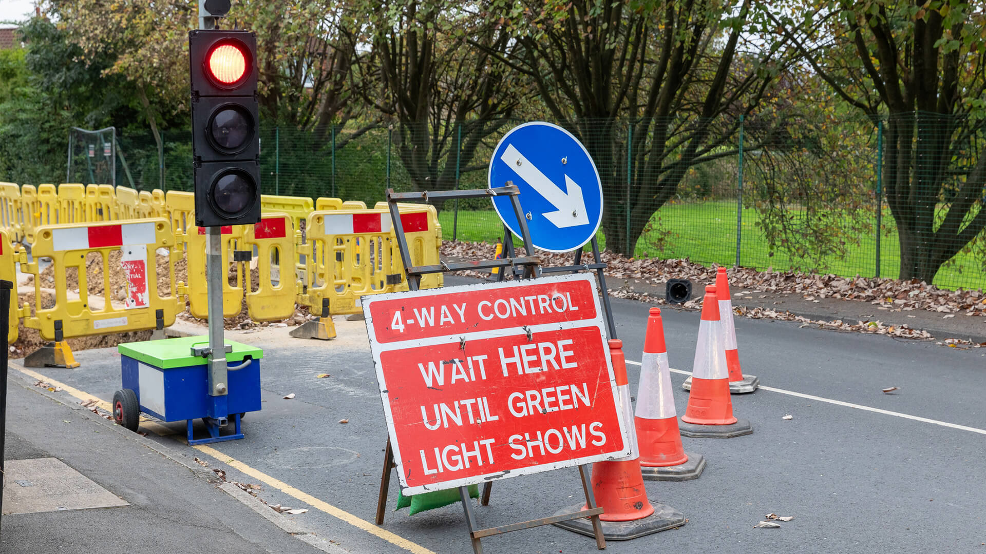 Temporary stop sign and traffic control measures