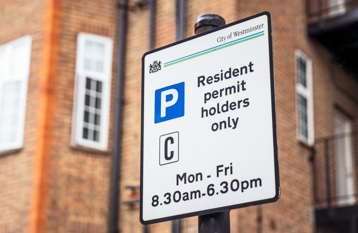 residents parking sign